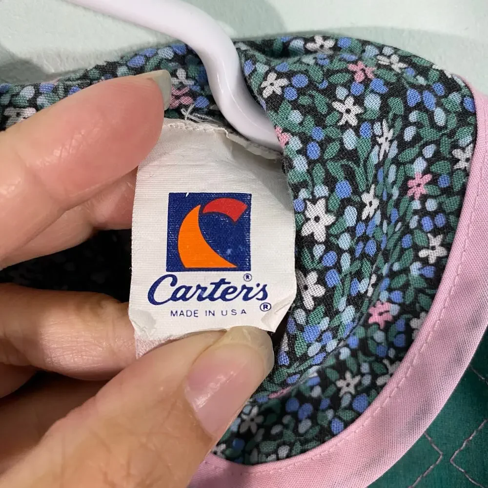Vintage Carters Girl's Made In USA Long Sleeve Floral Dress Size 4T